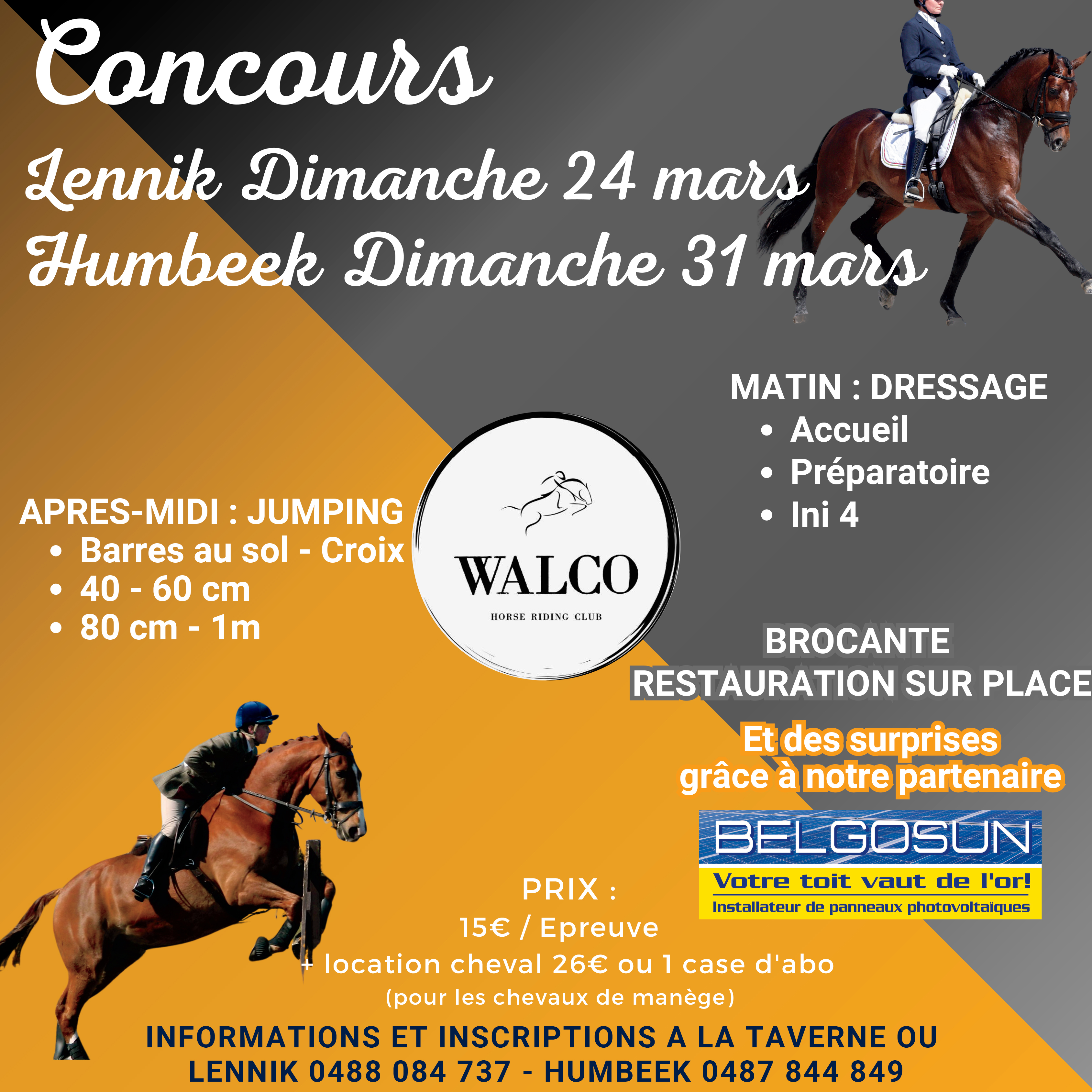 Sponsor concours equestre Walco